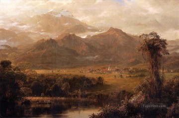 フレデリック エドウィン教会 Painting - エクアドルの山々 別名熱帯の朝の風景 ハドソン川 フレデリック・エドウィン教会